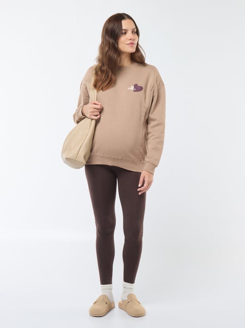 Long plain jersey maternity leggings - Kiabi