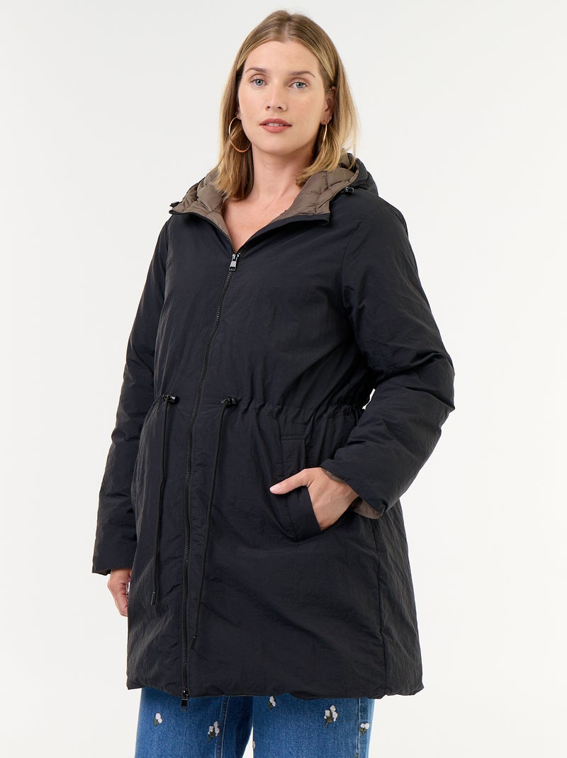 Long quilted hooded parka Black - Kiabi