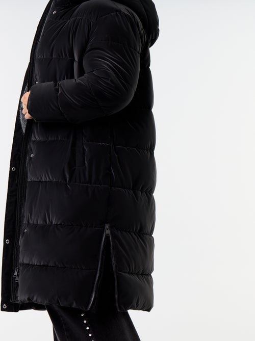 Long quilted puffer jacket with removable hood - Kiabi
