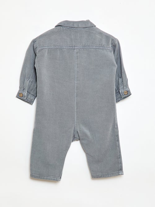 Long Relaxed Fit Shirt Collar Jumpsuit - Kiabi