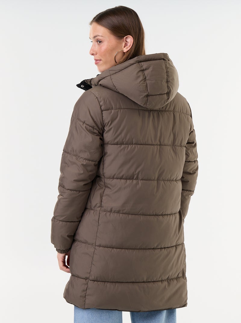 Long Reversible Parka Black - Kiabi