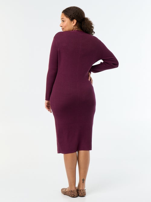 Long ribbed dress - Kiabi Long ribbed dress - Kiabi
