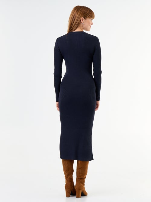 Long ribbed knit dress - Kiabi