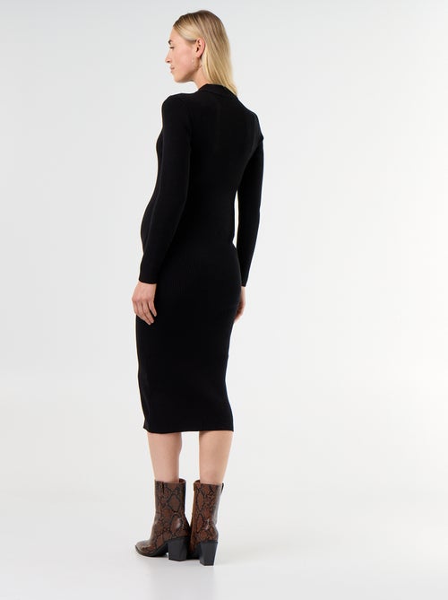 Long Ribbed Maternity Dress - Kiabi Long Ribbed Maternity Dress - Kiabi