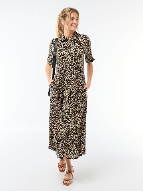 Long Shirt Dress with Tie Belt - Kiabi