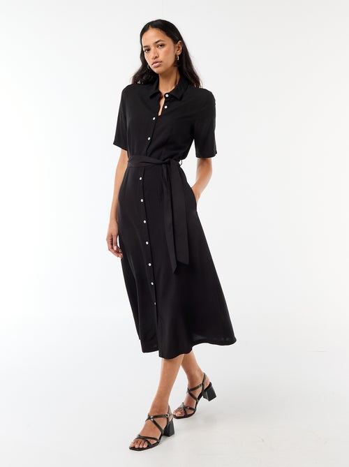 Long Shirt Dress with Tie Belt - Kiabi