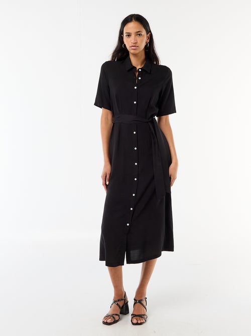 Long Shirt Dress with Tie Belt - Kiabi