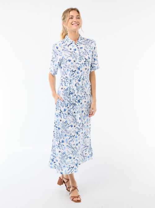 Long Shirt Dress with Tie Belt - Kiabi