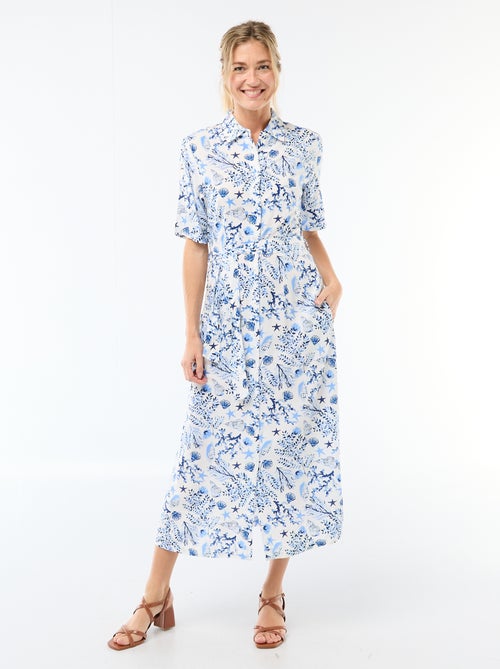 Long Shirt Dress with Tie Belt - Kiabi