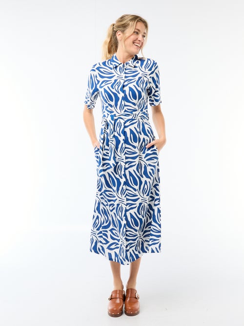 Long Shirt Dress with Tie Belt - Kiabi