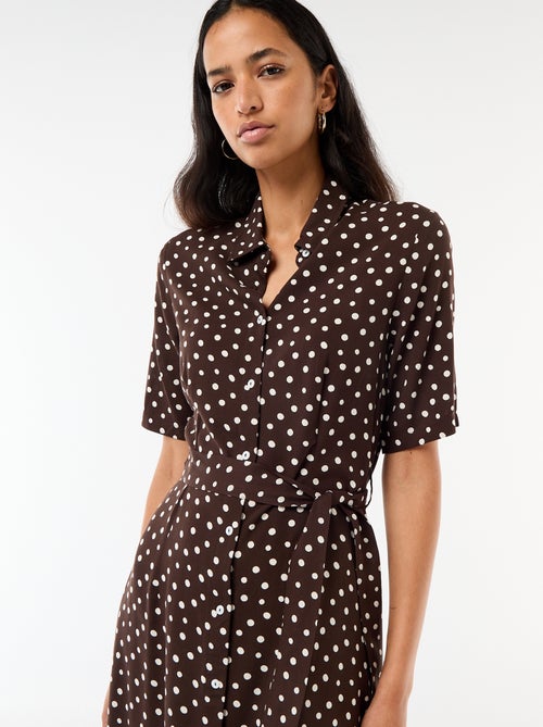 Long Shirt Dress with Tie Belt - Kiabi