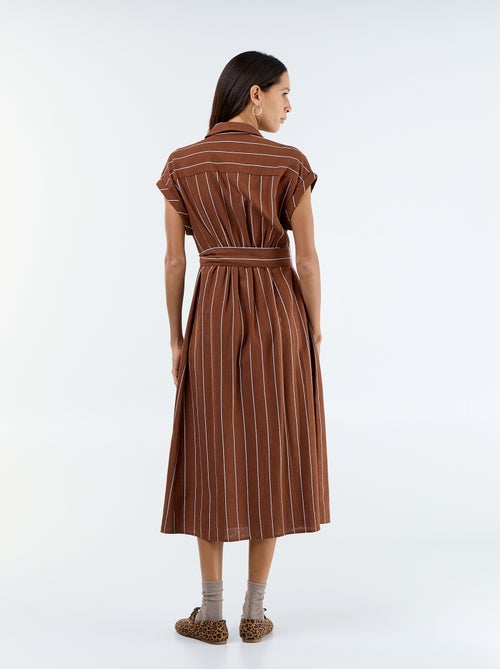 Long Short-Sleeved Shirt Dress - Kiabi