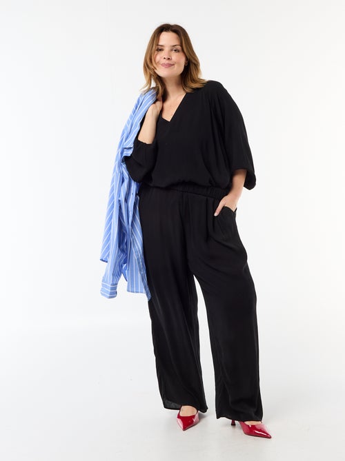 Long-Sleeve Blouse with Open Point Collar - Kiabi