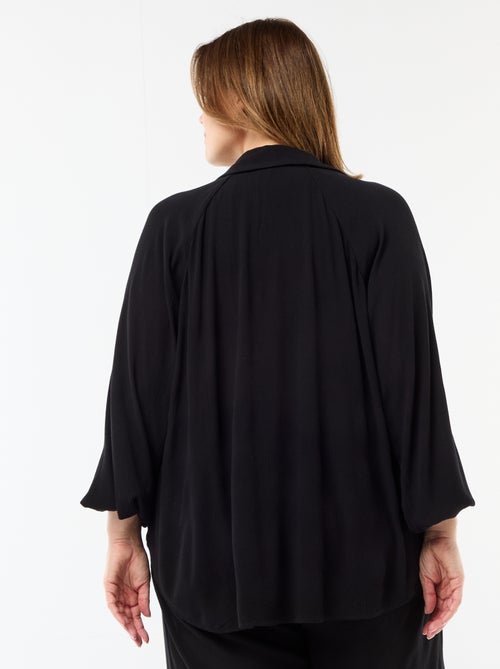 Long-Sleeve Blouse with Open Point Collar - Kiabi
