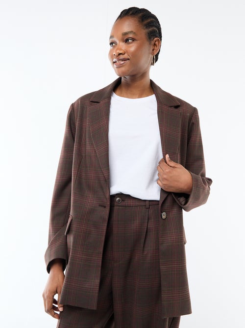 Long-Sleeve Check Blazer - Kiabi