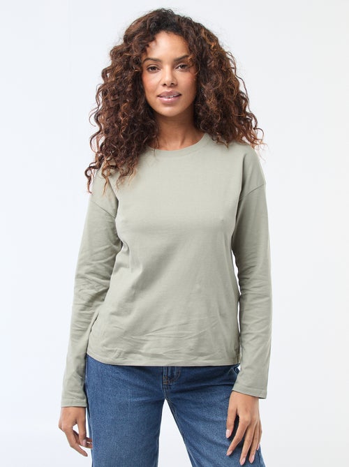 Long-Sleeve Crew Neck T-Shirt - Kiabi