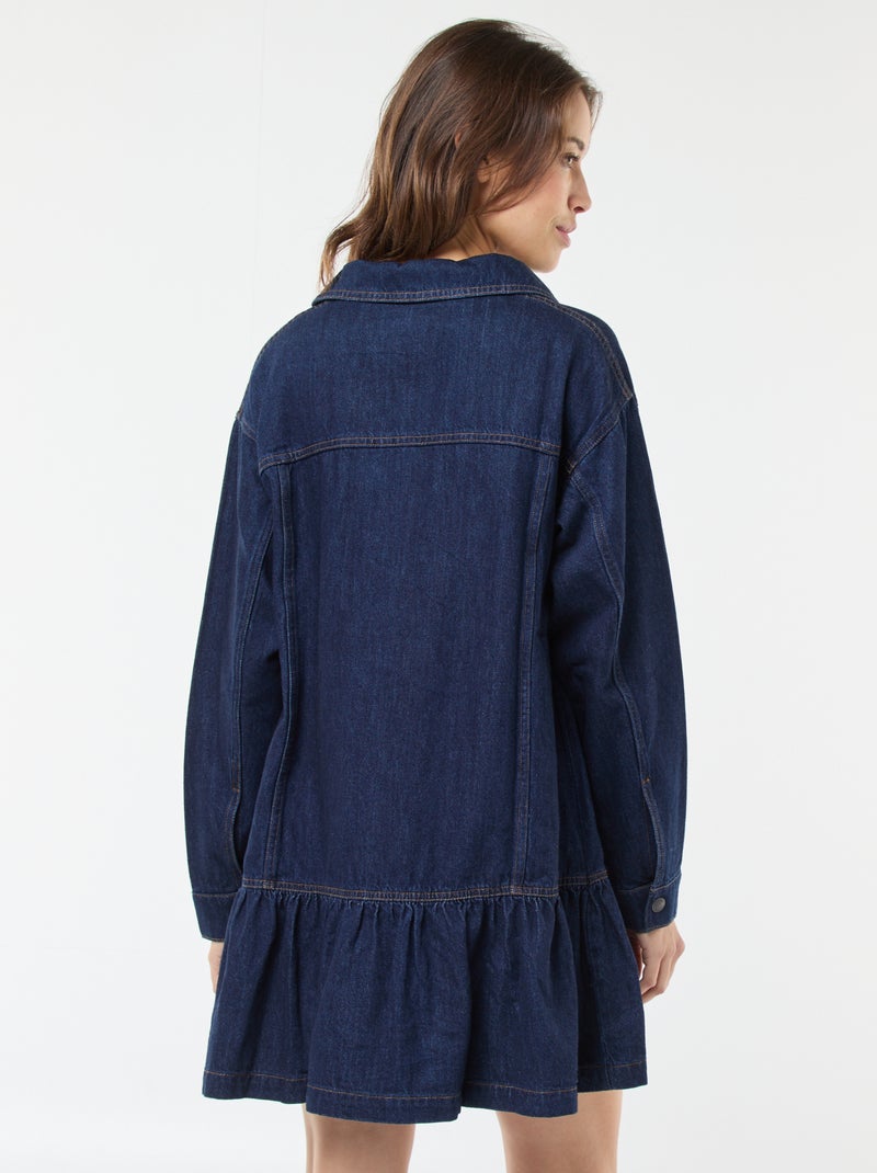 Long-Sleeve Denim Dress Blue - Kiabi