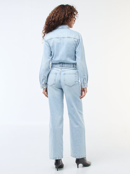 Long-Sleeve Denim Jumpsuit - Kiabi