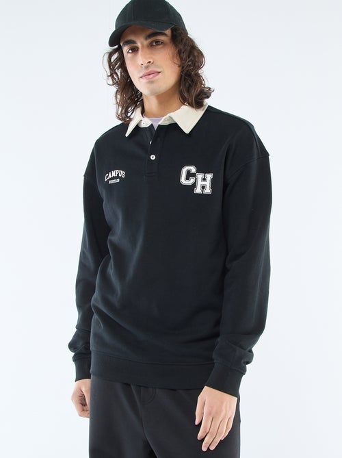 Long-Sleeve Rugby Style Polo Shirt - Kiabi