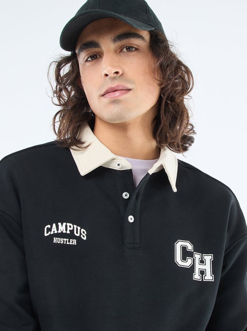 Long-Sleeve Rugby Style Polo Shirt - Kiabi