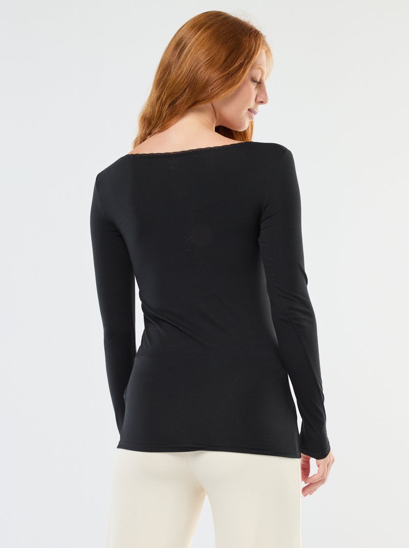 Long-Sleeve Underwear T-Shirt Black - Kiabi
