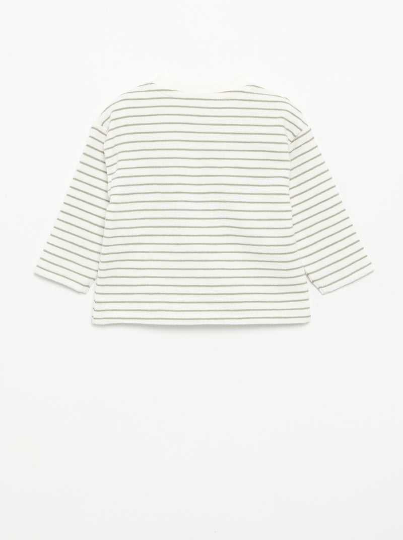 Long-sleeved Baby Terry T-shirt White - Kiabi