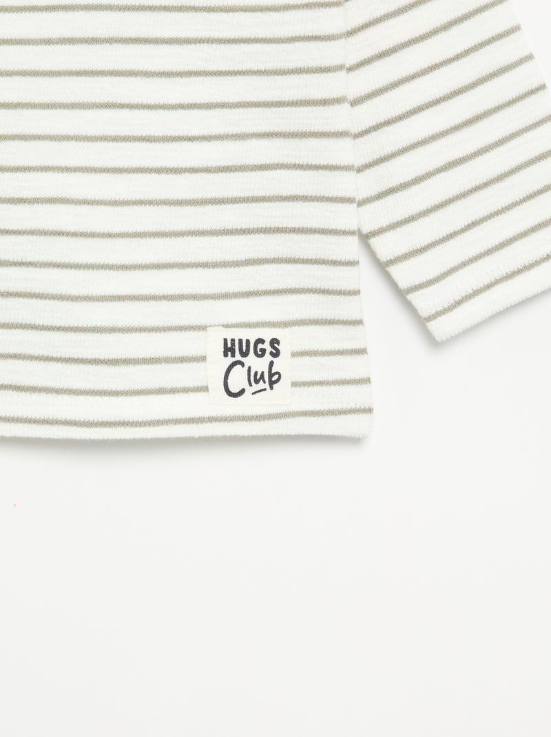 Long-sleeved Baby Terry T-shirt White - Kiabi
