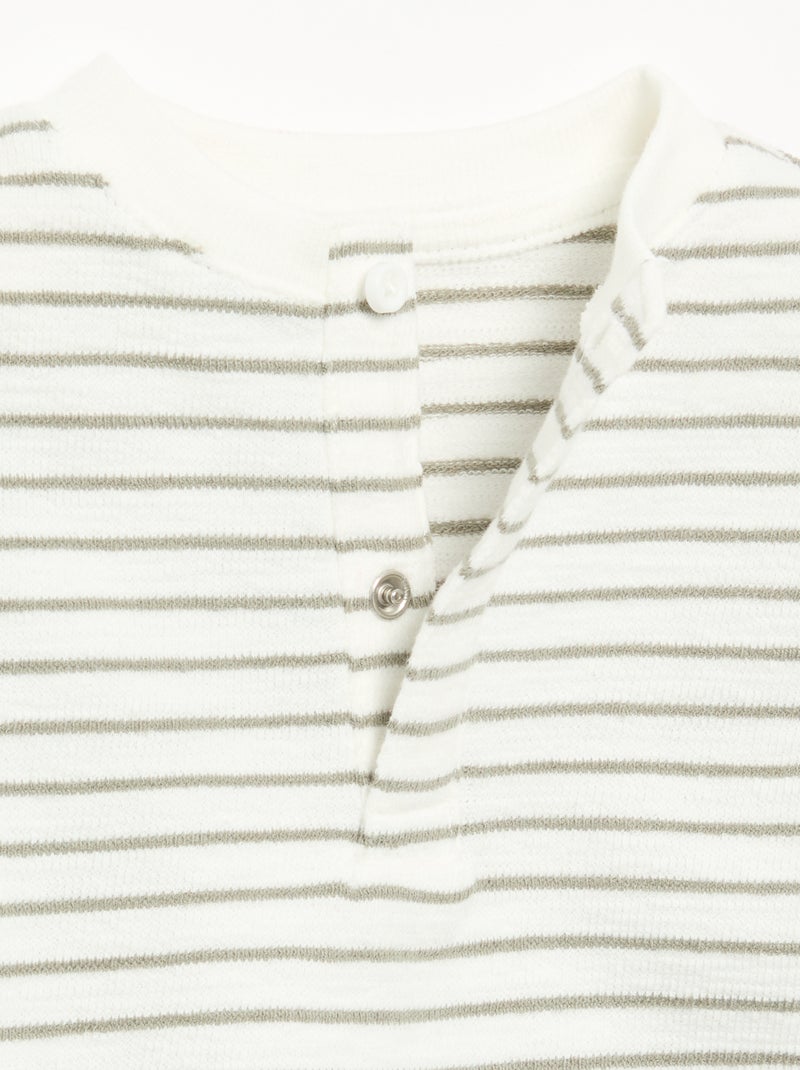 Long-sleeved Baby Terry T-shirt White - Kiabi