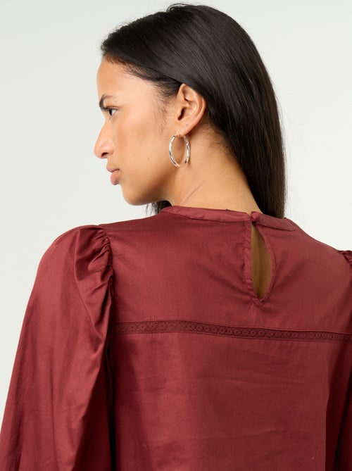 Long-sleeved blouse with embroidery - Kiabi