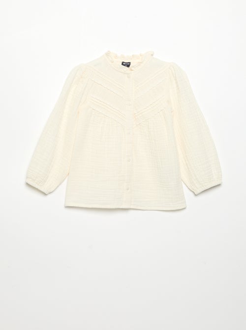Long-sleeved blouse with fancy collar - Kiabi