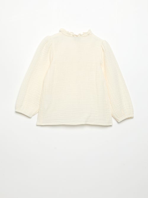 Long-sleeved blouse with fancy collar - Kiabi