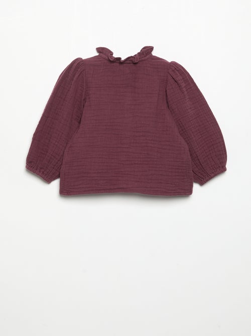 Long-sleeved blouse with fancy collar - Kiabi