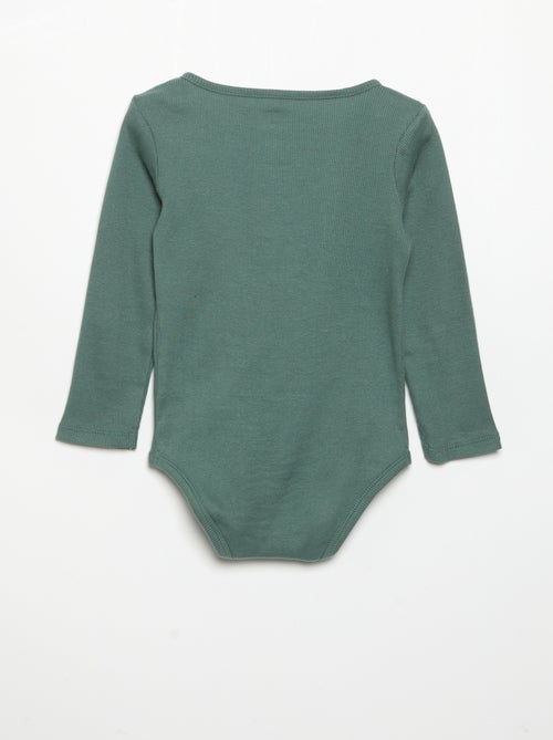 Long-sleeved bodysuit with buttoned collar - Kiabi Long-sleeved bodysuit with buttoned collar - Kiabi
