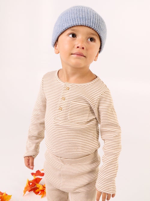 Long-sleeved button-neck bodysuit - Kiabi Long-sleeved button-neck bodysuit - Kiabi
