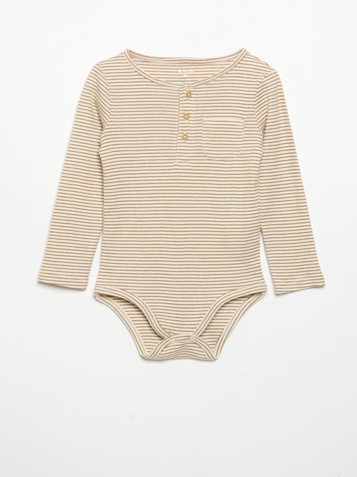 Long-sleeved button-neck bodysuit - Kiabi Long-sleeved button-neck bodysuit - Kiabi