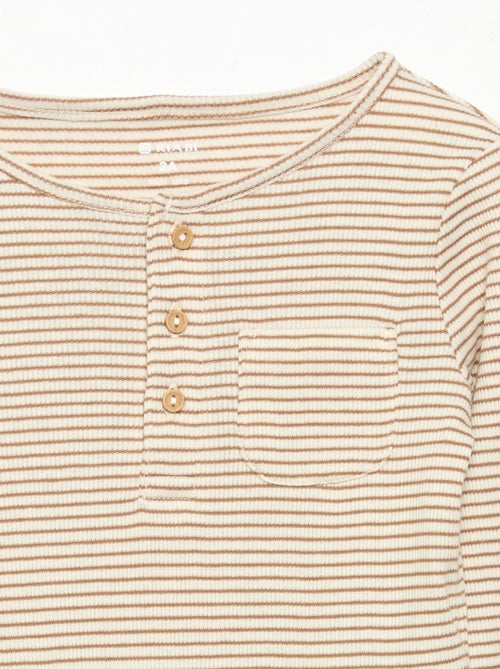 Long-sleeved button-neck bodysuit - Kiabi Long-sleeved button-neck bodysuit - Kiabi