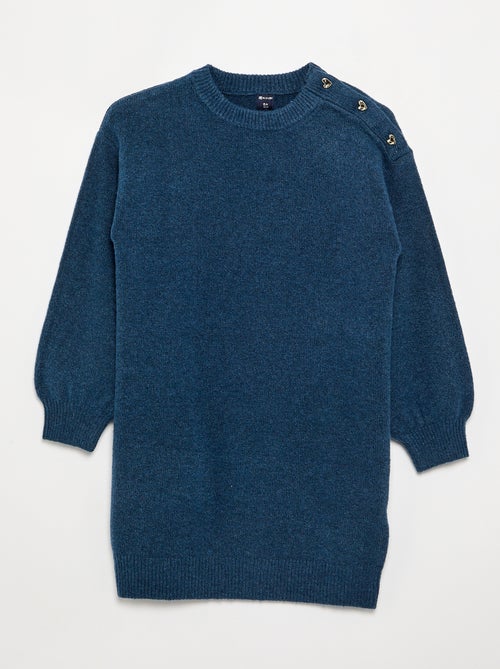 Long-sleeved button-neck sweater dress - Kiabi