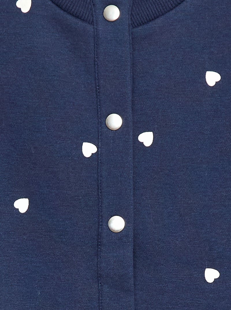 Long-sleeved cardigan with press-stud fastening Blue - Kiabi