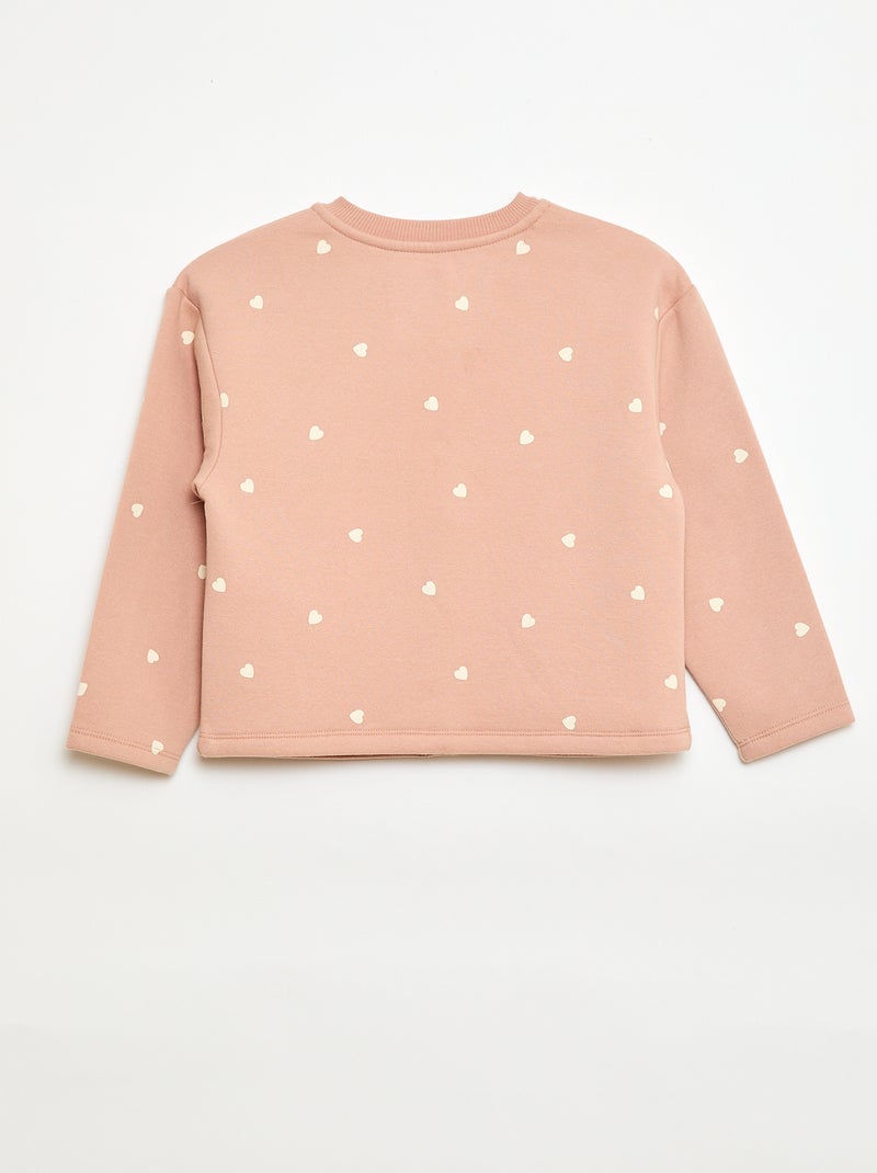 Long-sleeved cardigan with press-stud fastening Pink - Kiabi