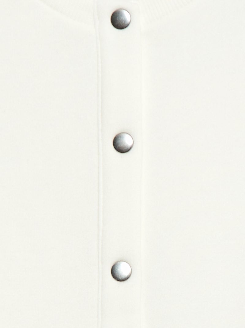 Long-sleeved cardigan with press-stud fastening White - Kiabi