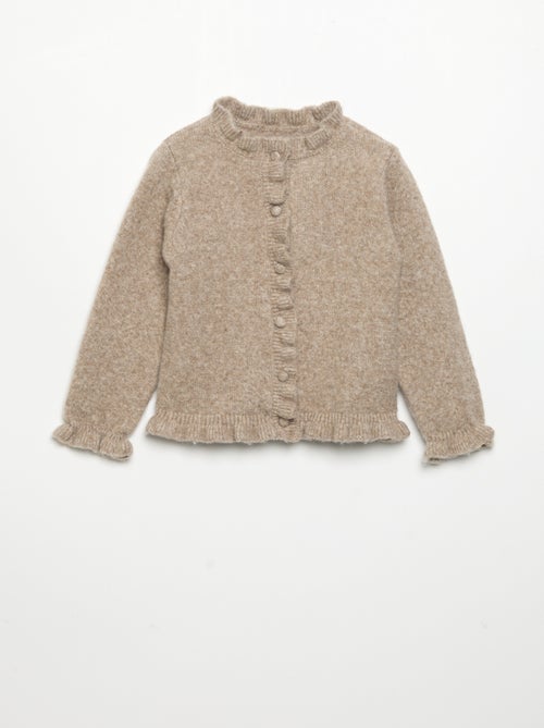 Long-sleeved cardigan with ruffles - Kiabi