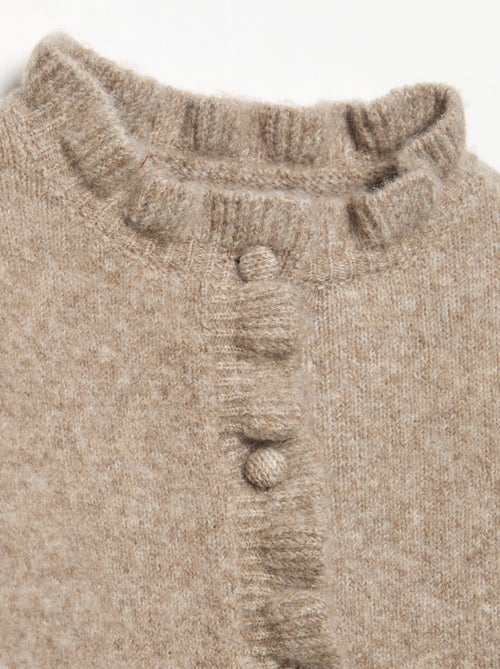 Long-sleeved cardigan with ruffles - Kiabi
