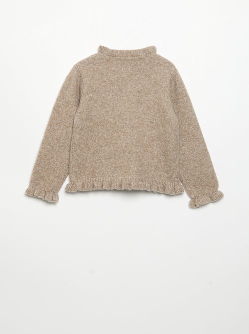 Long-sleeved cardigan with ruffles - Kiabi