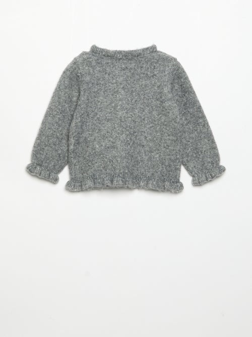 Long-sleeved cardigan with ruffles - Kiabi
