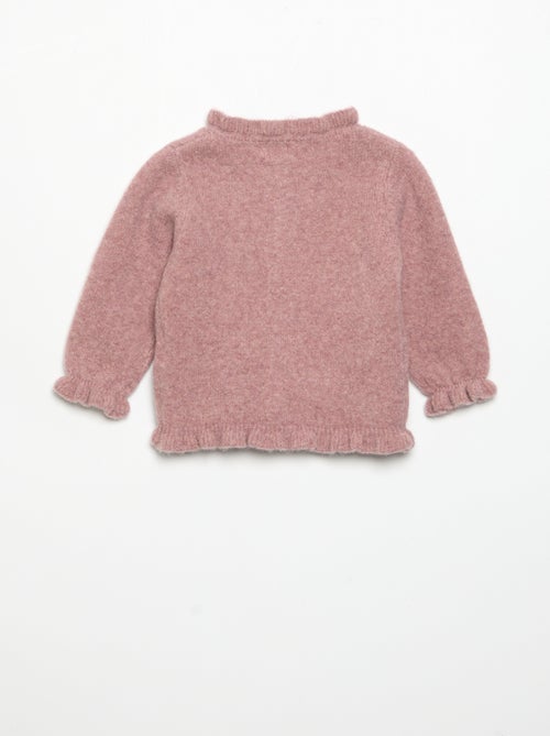 Long-sleeved cardigan with ruffles - Kiabi