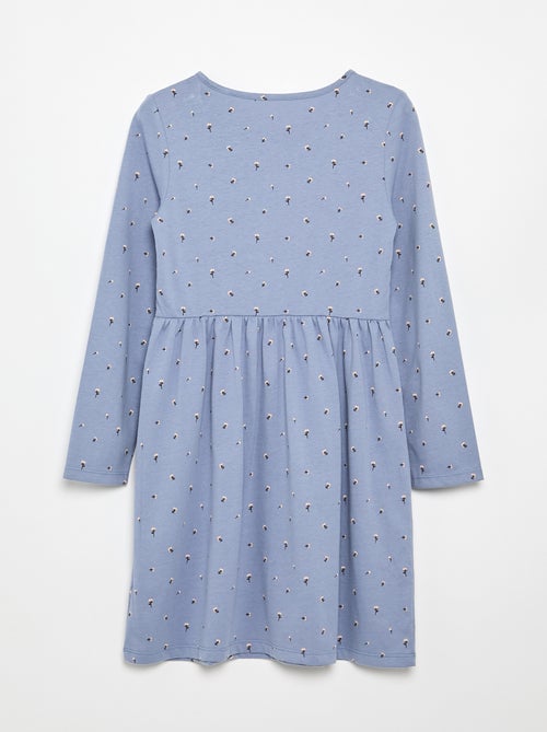 Long-sleeved cotton jersey dress - Kiabi