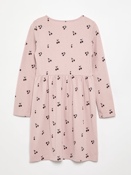 Long-sleeved cotton jersey dress - Kiabi