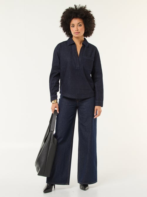 Long-Sleeved Denim Shirt - Kiabi