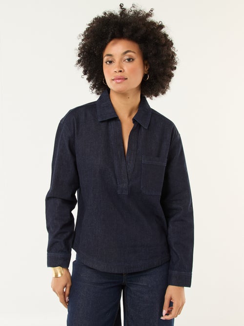 Long-Sleeved Denim Shirt - Kiabi