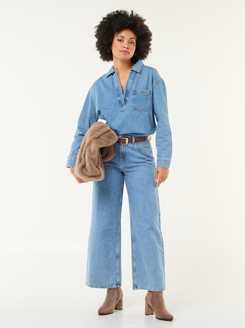 Long-Sleeved Denim Shirt - Kiabi